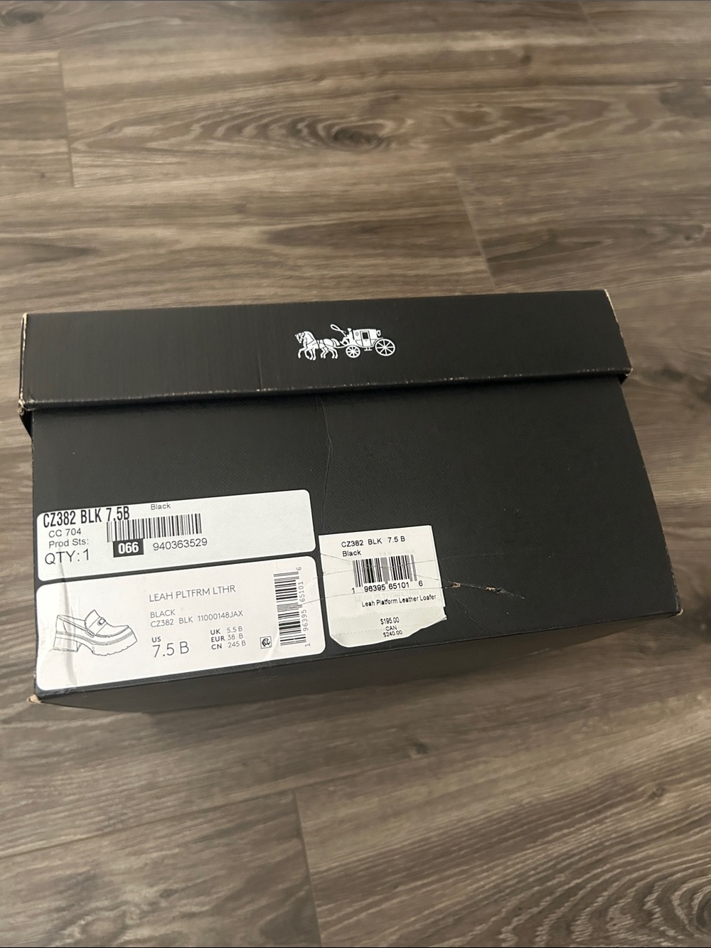 NWT Coach Leah Black Leather Platform Loafer - Picture 10 of 16